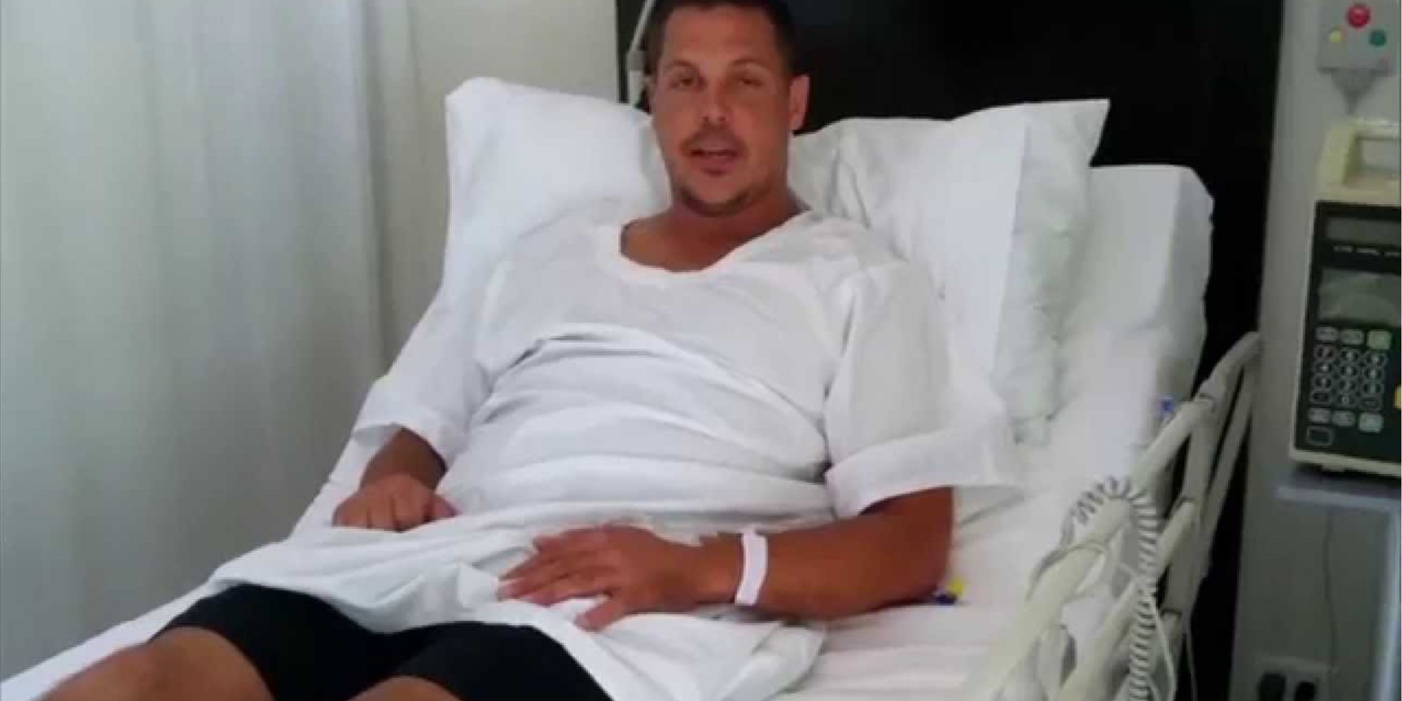 Bachelor in Paradise Producer, Ryan, lays in a hospital bed after injury trying to avoid getting caught hooking up with a contestant.