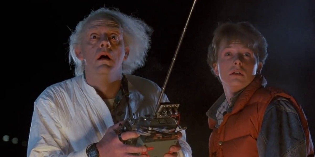 Marty e Doc Brown chocantes em De Volta para o Futuro