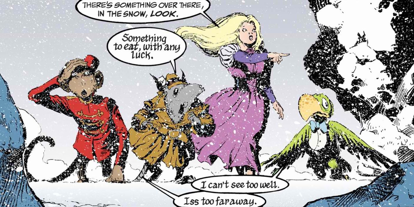 Barbie and her anthropomorphic animals in The Sandman