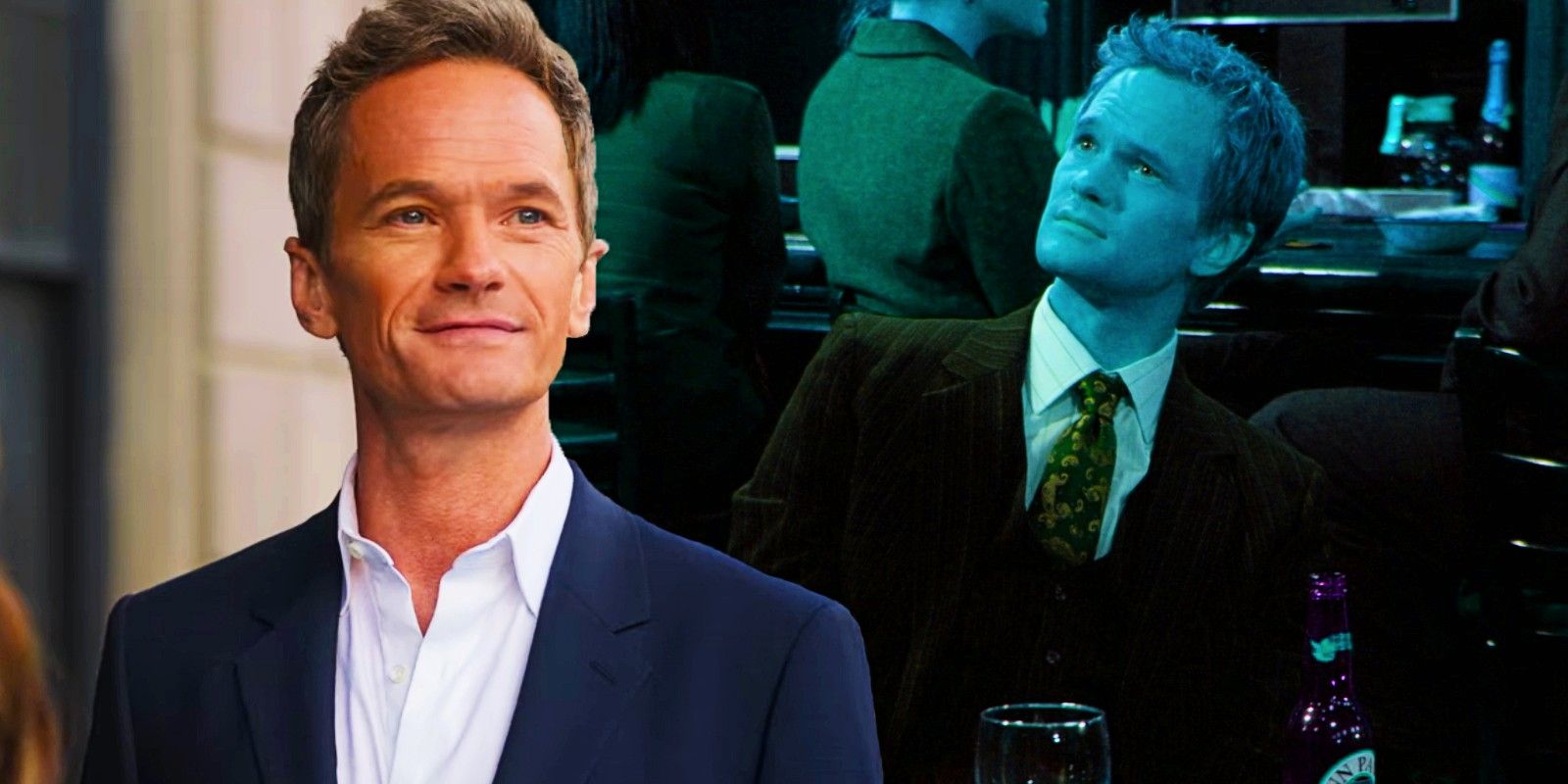 Neil Patrick Harris as Michael Lawson in Uncoupled next to How I Met Your Mother's Barney