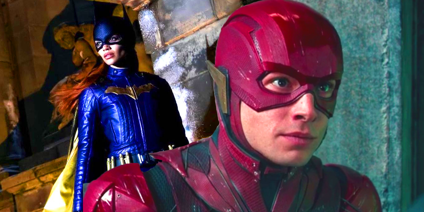 Ezra Miller's The Flash superimposed over Leslie Grace's Batgirl