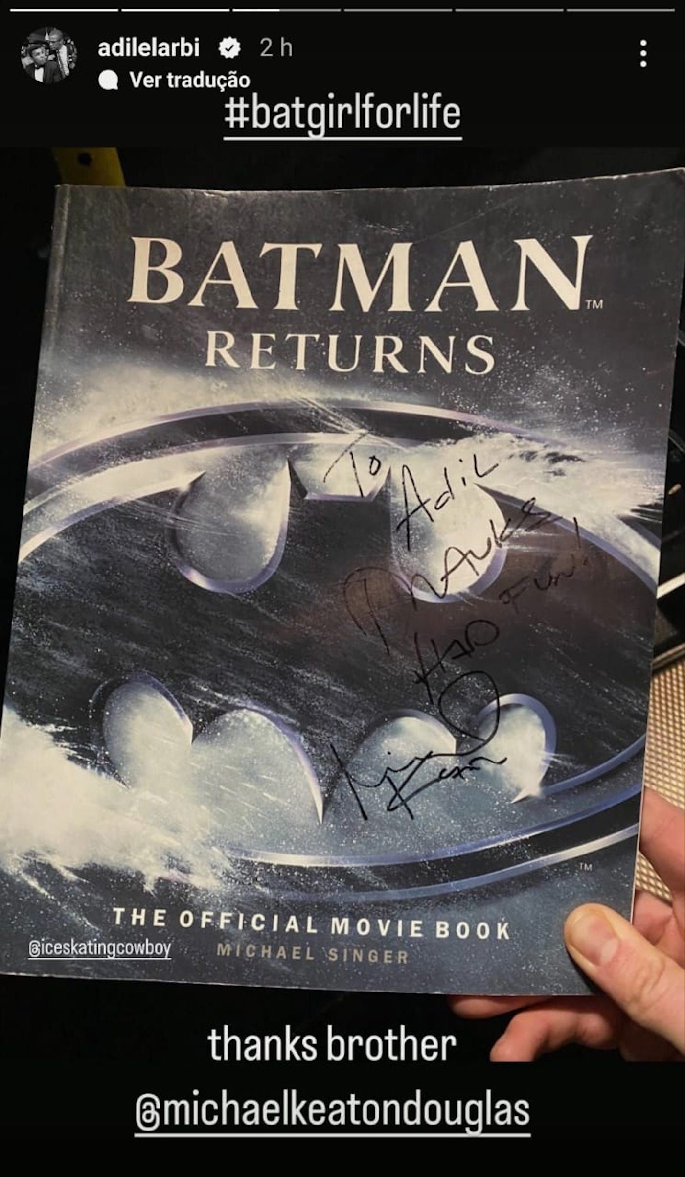 Batgirl Gift of Michael Keaton Signed Book