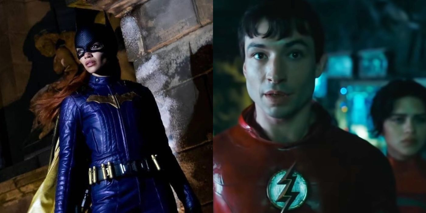 Split image of Leslie Grace's Batmangirl and a still image from The Flash trailer.