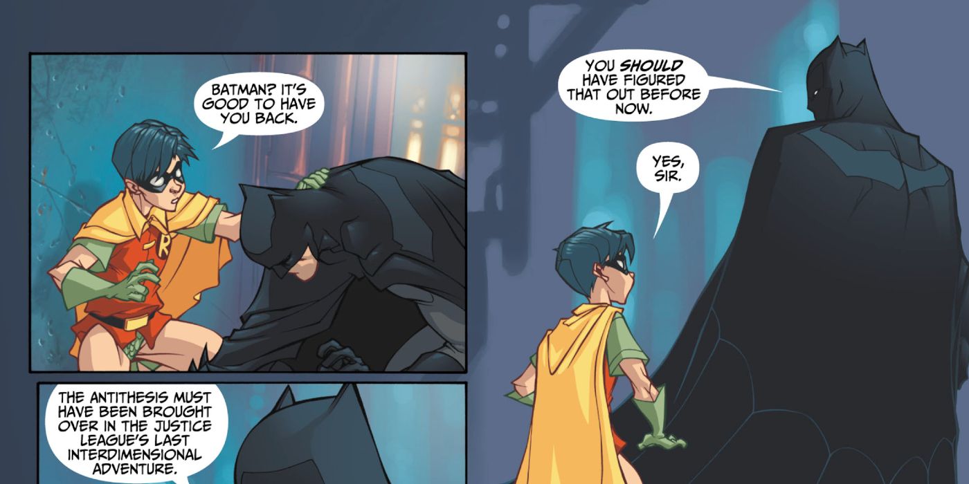 Batman insults Robin over not solving a Teen Titans mystery.