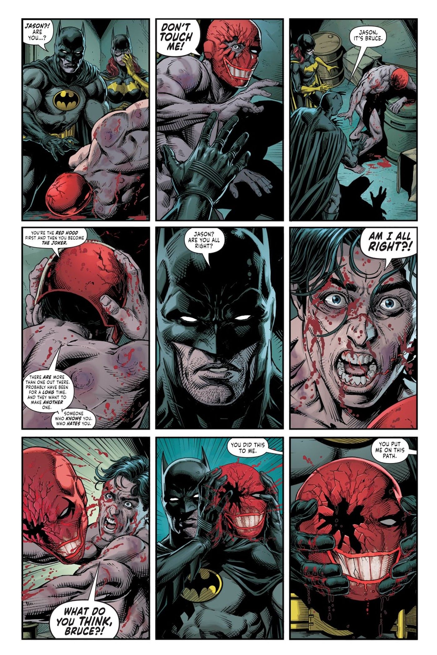 Batman and Batgirl find Jason Todd Red Hood in Three Jokers 2