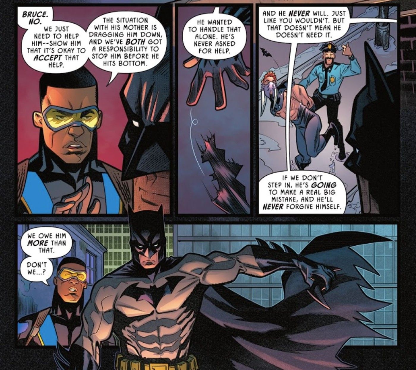 Batman and Black Lightning Discuss the Signal