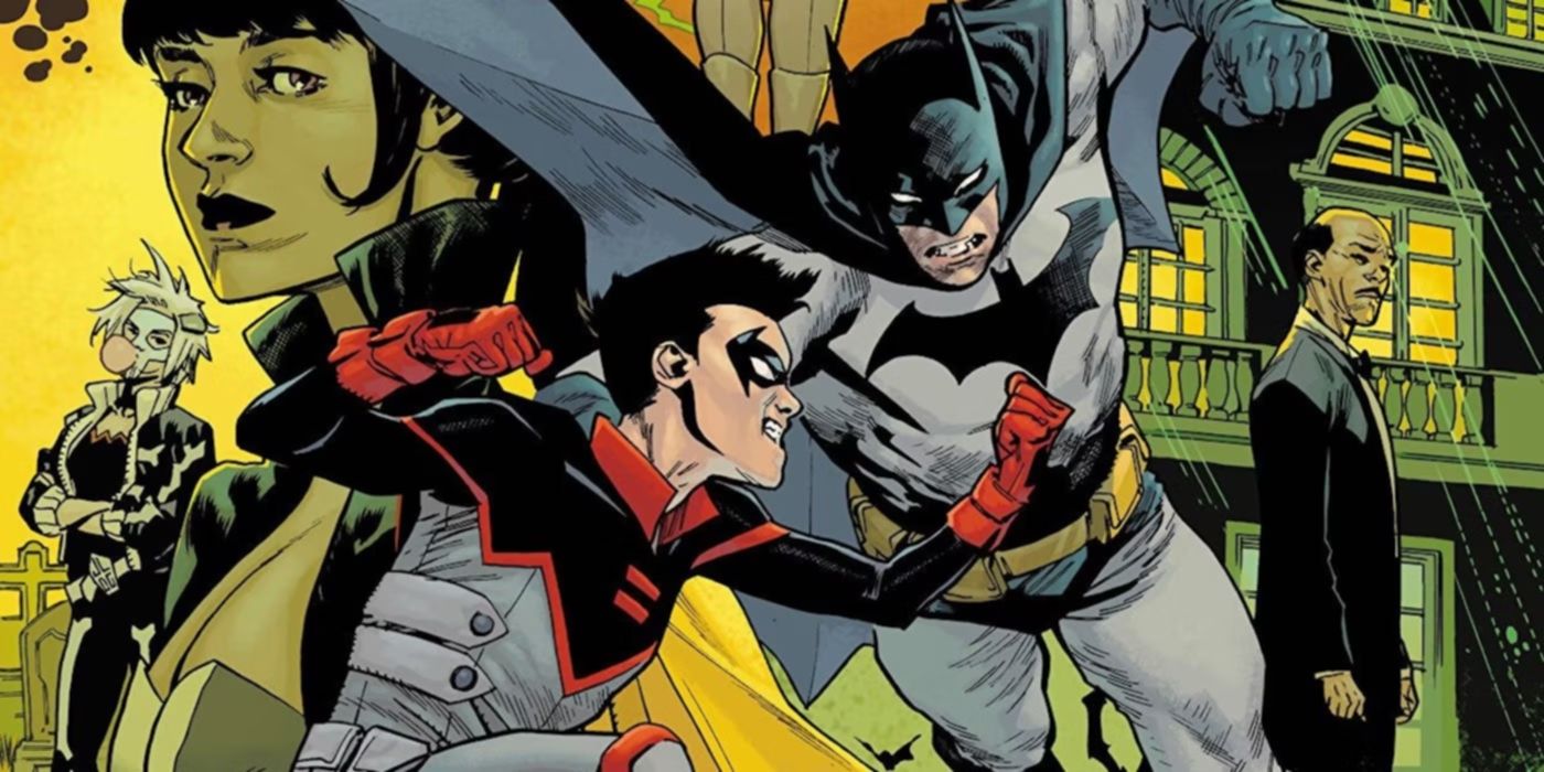 Batman and Robin fighting each other on the cover of Batman vs Robin #1