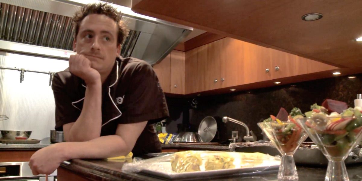 Chef looks bored on the lower deck