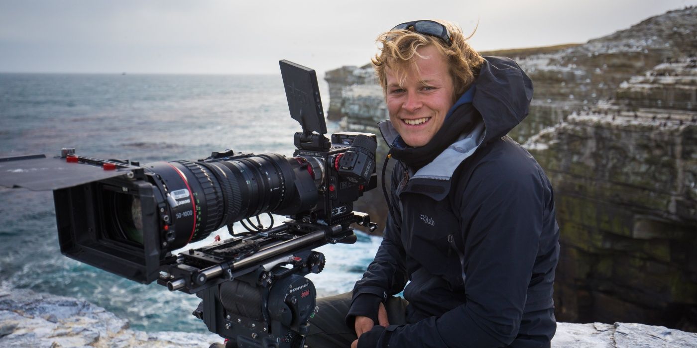 Bertie Gregory From NatGeo works with a large camera