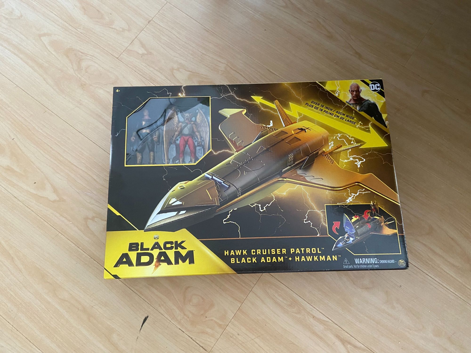 Black Adam Spin Master Hawk Cruiser in packaging (front)