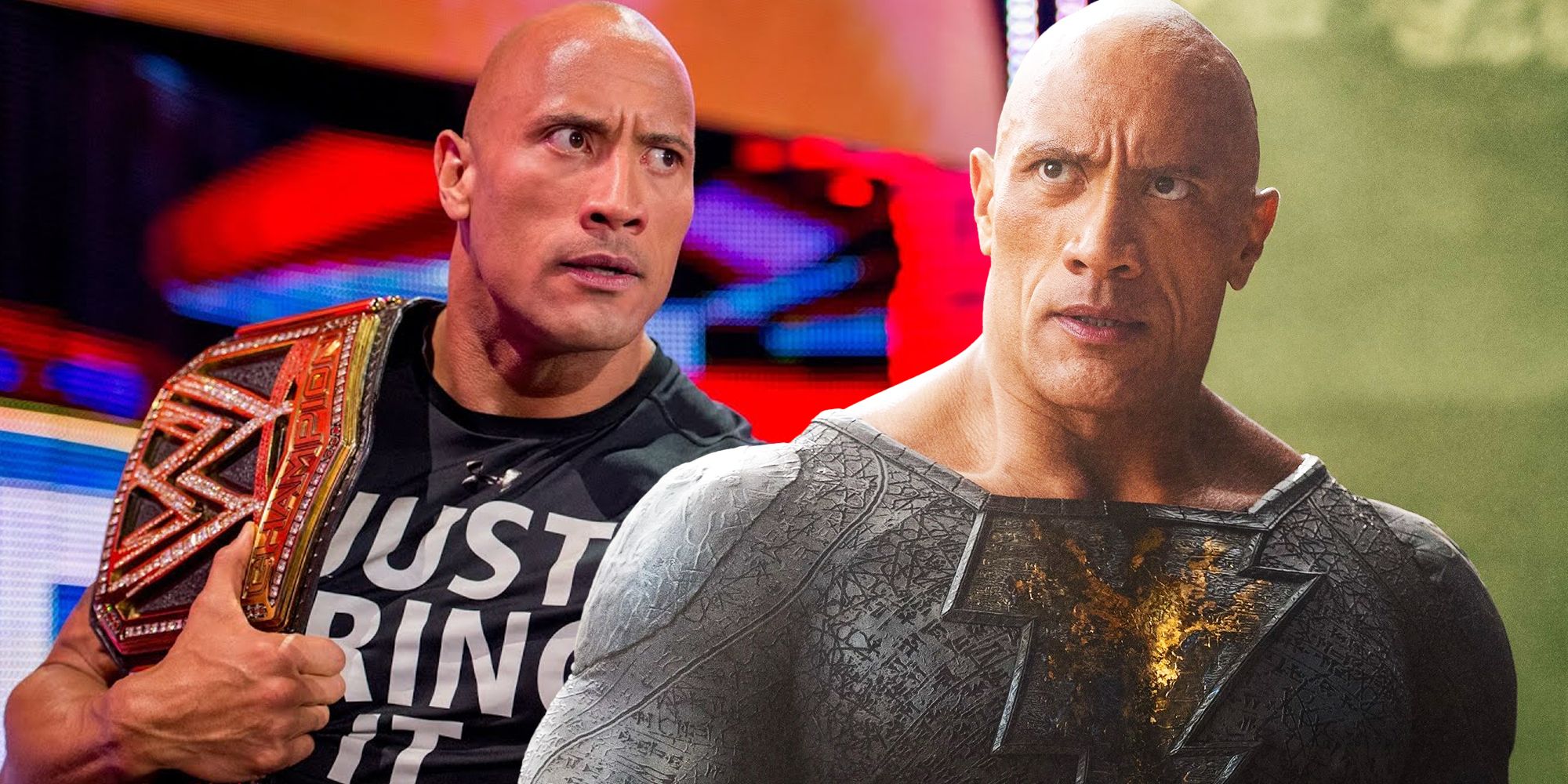 Black Adam and The Rock in the WWE
