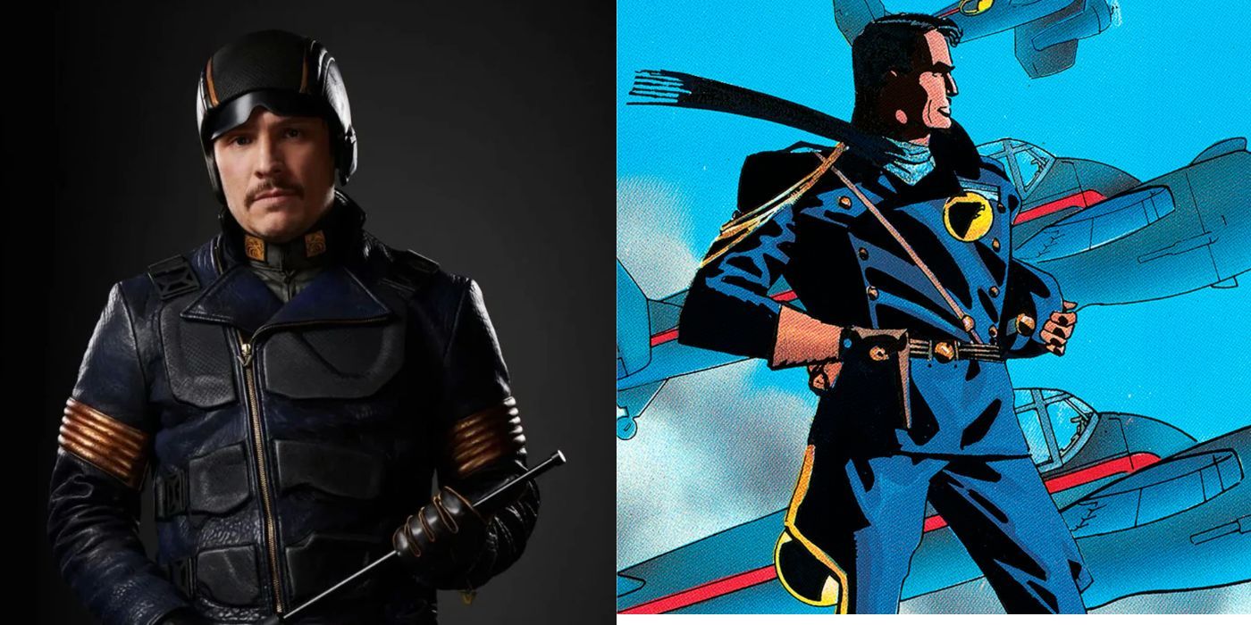 Split image of Blackhawk and Blue Hawk from the Boys