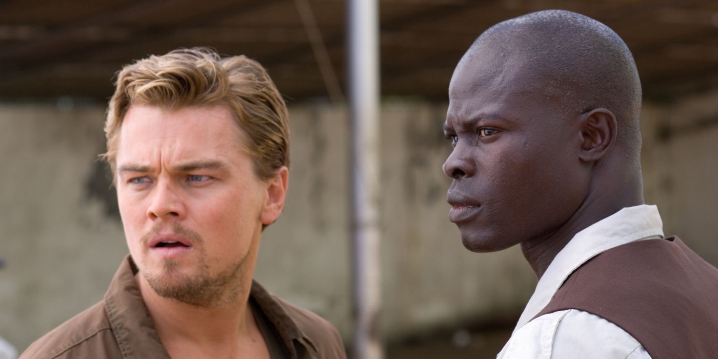 The two protagonists in Blood Diamond standing side by side as they look out