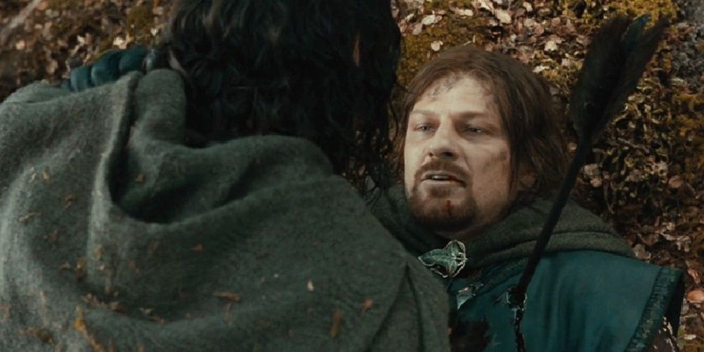 Boromir meninggal di Lord of the Rings.