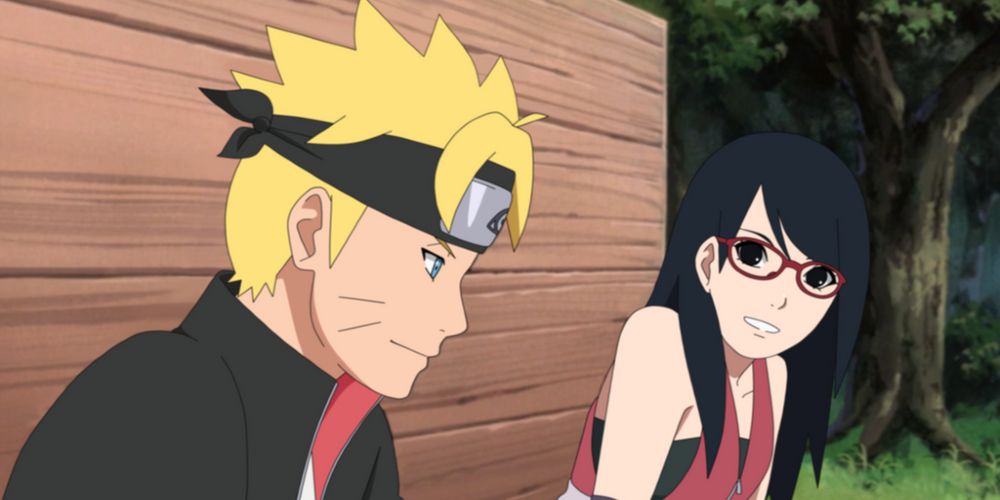 Boruto and Sarada from the Boruto anime series.
