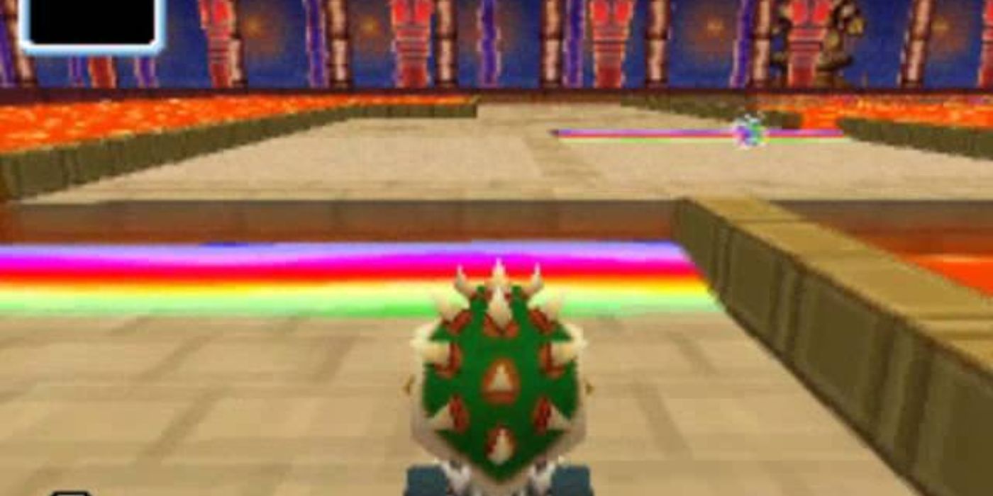 Bowser in Bowser's Castle in Mario Kart