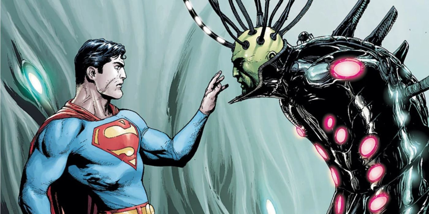 Superman comes face to face with Brainiac in DC Comics