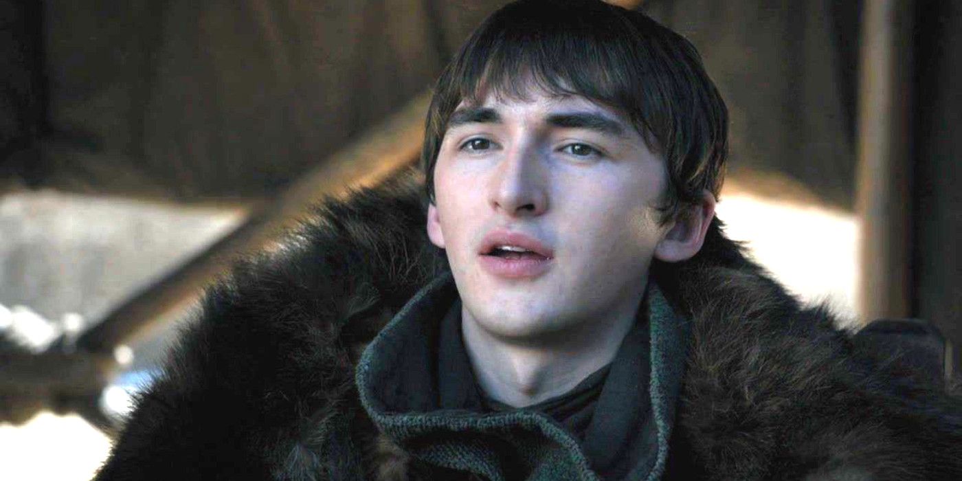 Isaac Hempstead Wright como Bran Stark parecendo sério na 8ª temporada de Game of Thrones