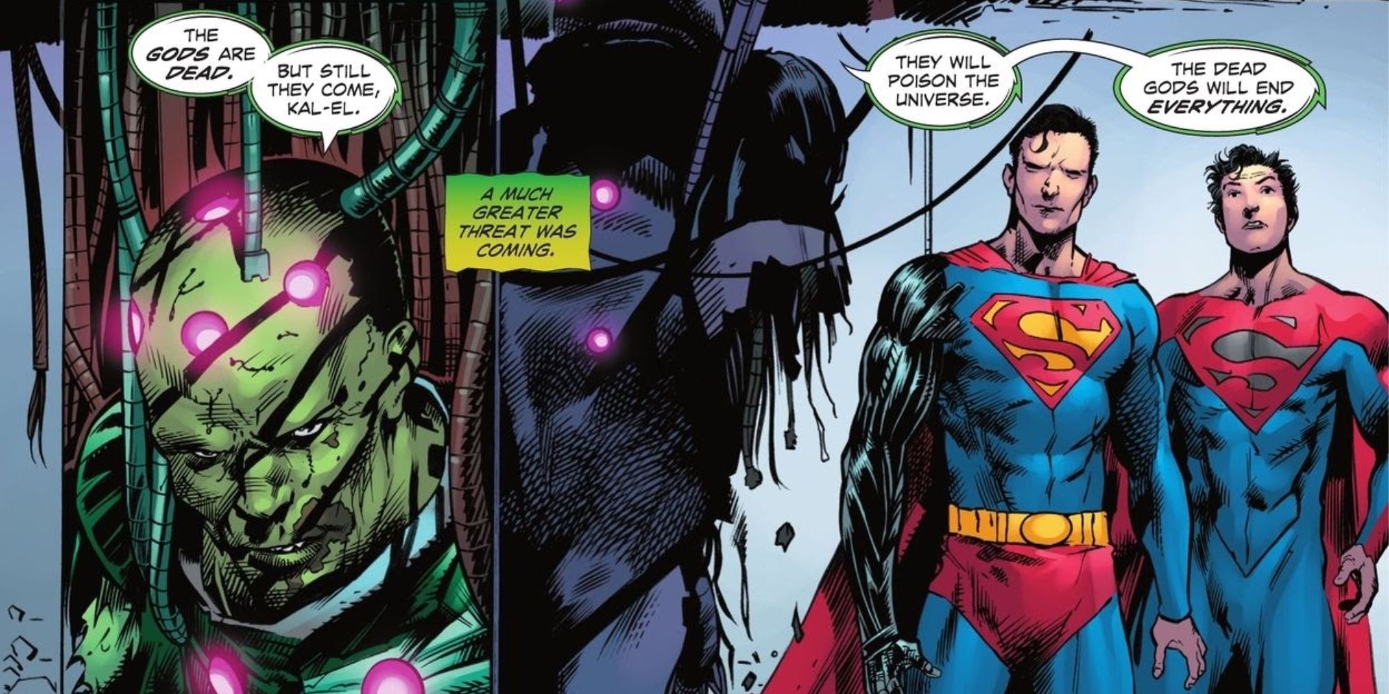 Braniac Warns Both Versions of Superman In DCeased Undead Gods