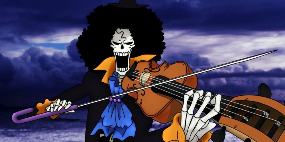 Brook plays the violin on One Piece