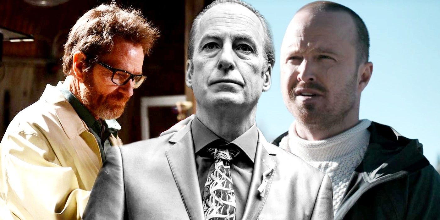 Bryan Cranston as Walter White in Breaking Bad Bob Odenkirk as Jimmy McGill in Better Call Saul and Aaron Paul as Jesse in El Camino