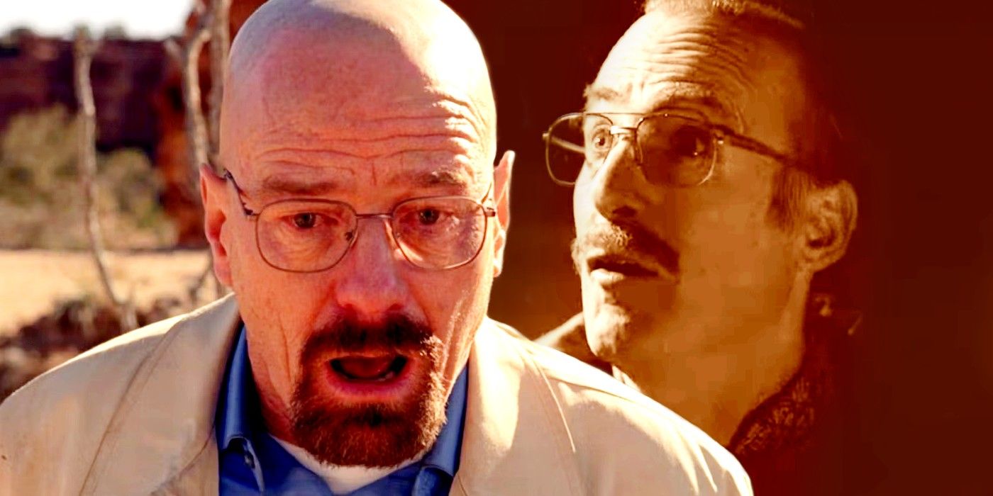 Bryan Cranston as Walter White in Breaking Bad and Bob Odenkirk as Gene in Better Call Saul