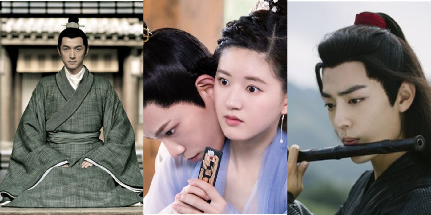 Split image of stills from Nirvana In Fire, Romance of Tiger & Rose, and The Untamed