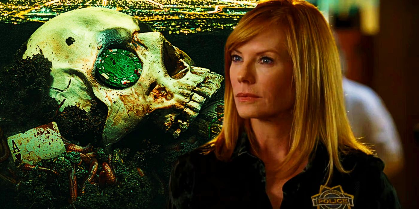 Catherine Willows from CSI and the skull from CSI Vegas 