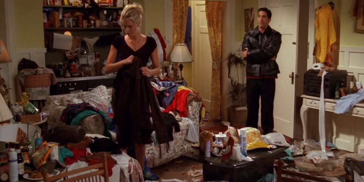 Ross standing in Cheryl's apartment in Friends. 