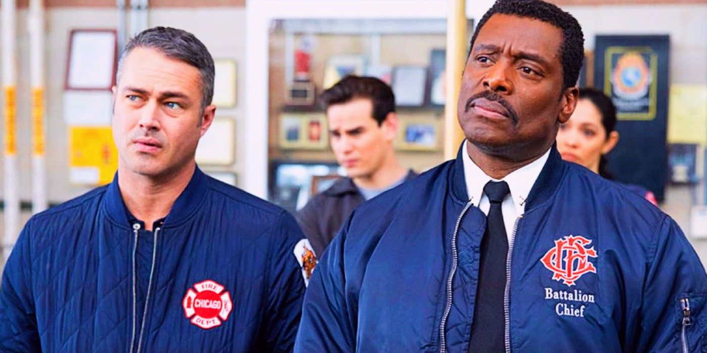 Chicago Fire Severide and Chief Boden looking skeptical