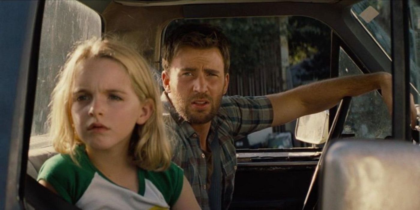 Chris Evans as Frank Adler driving Mckenna Grace as Mary Adler in Gifted (2017)