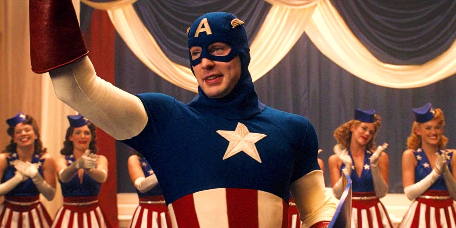 Chris Evans as Steve Rogers On USO Tour in Captain America The First Avenger 