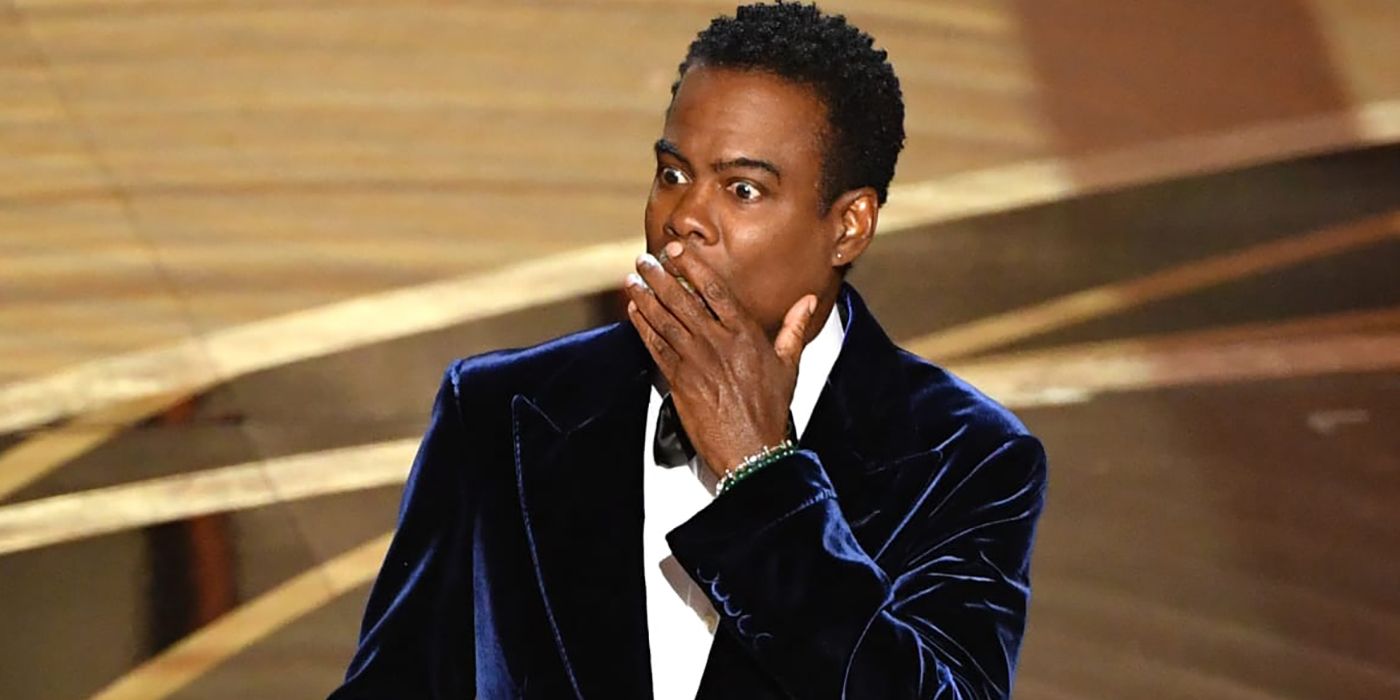 Chris Rock shocked after being slapped at the Oscars