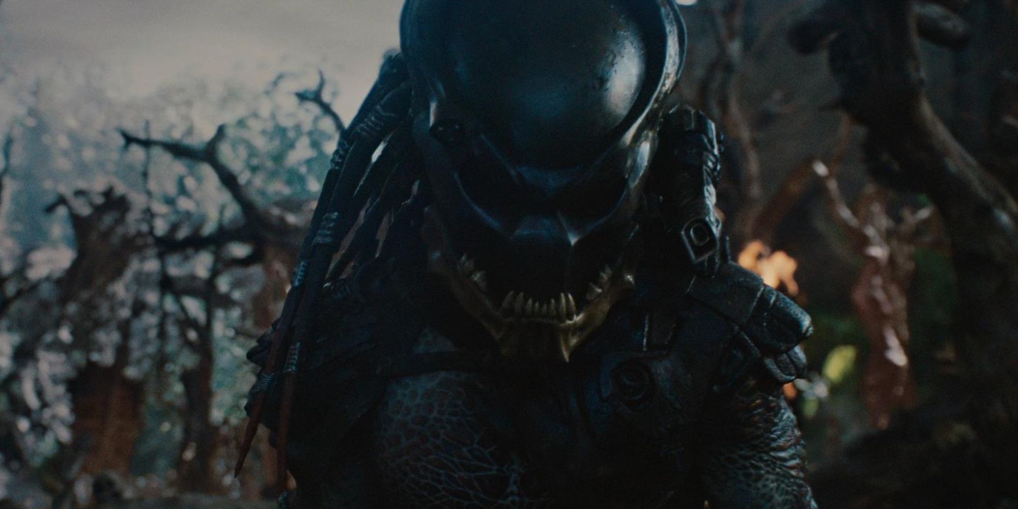 Closeup shot of the Berserker Predator the hunter camp in Predators (2010)