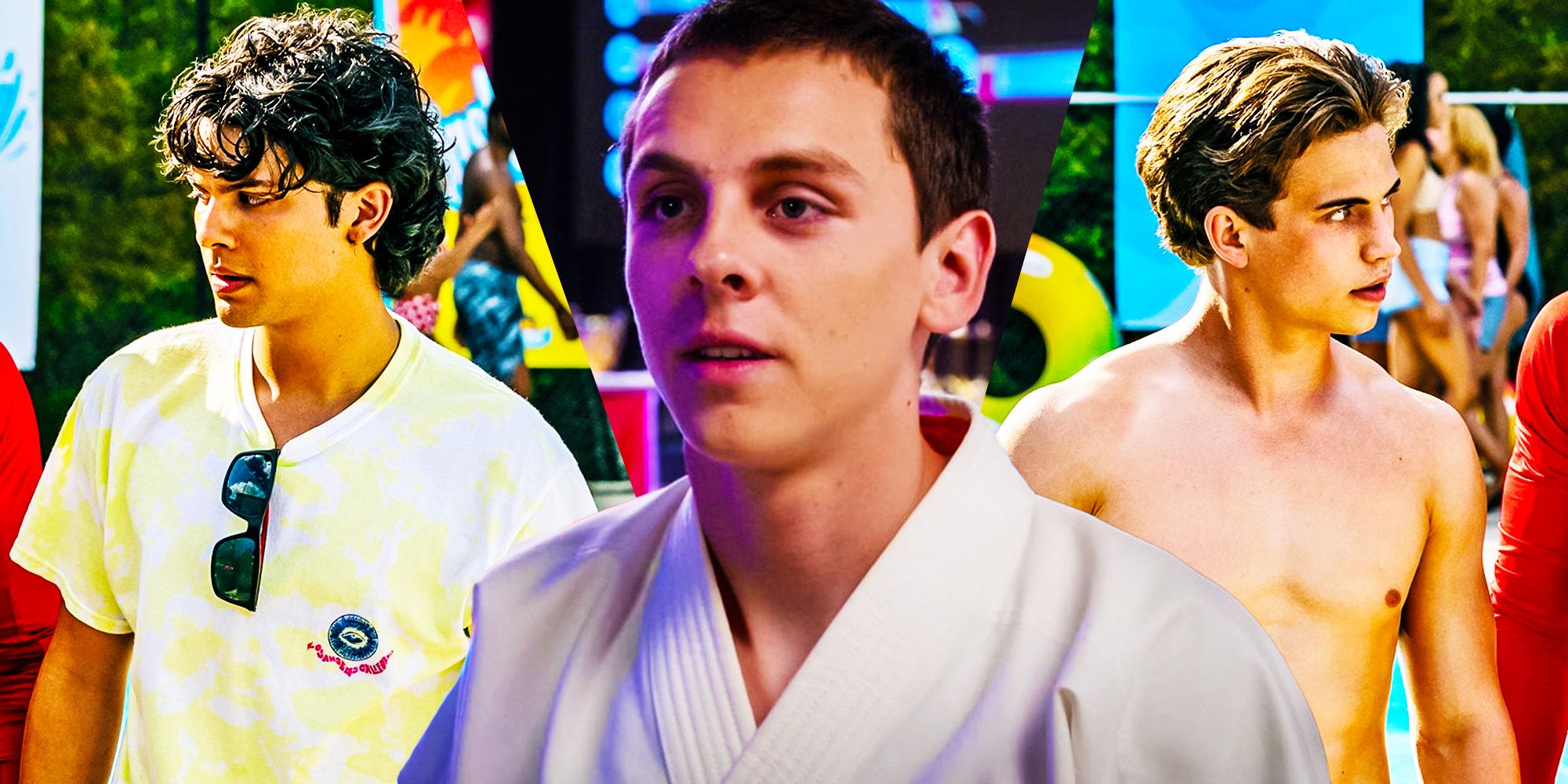 Miguel, Hawk, and Robby in Cobra kai