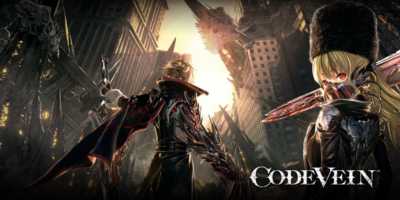 Code Vein key art featuring two armored Revenants in a post-apocalyptic world.
