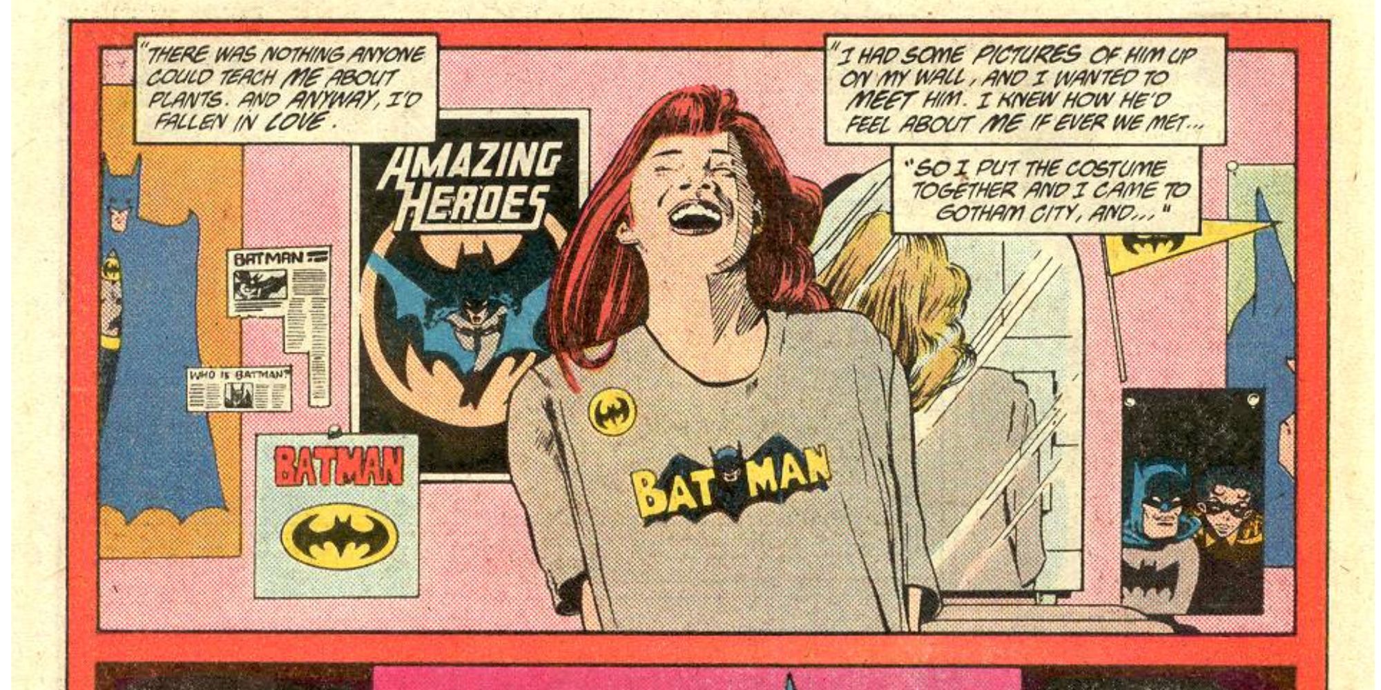 Poison Ivy wears a Batman shirt in DC Comics.