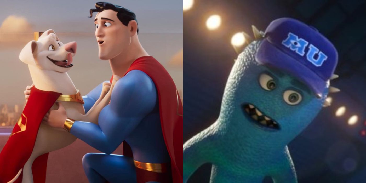 Split Image Krypto and Superman and Frank McCay Monsters University