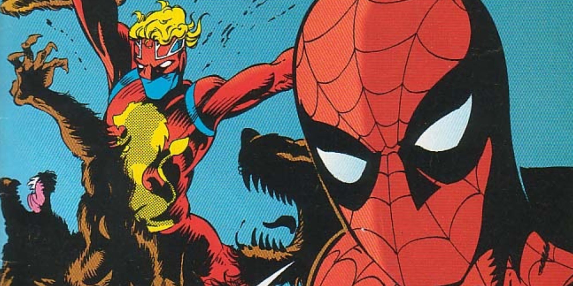 Spider-Man and Captain Britain team up in Marvel Comics.