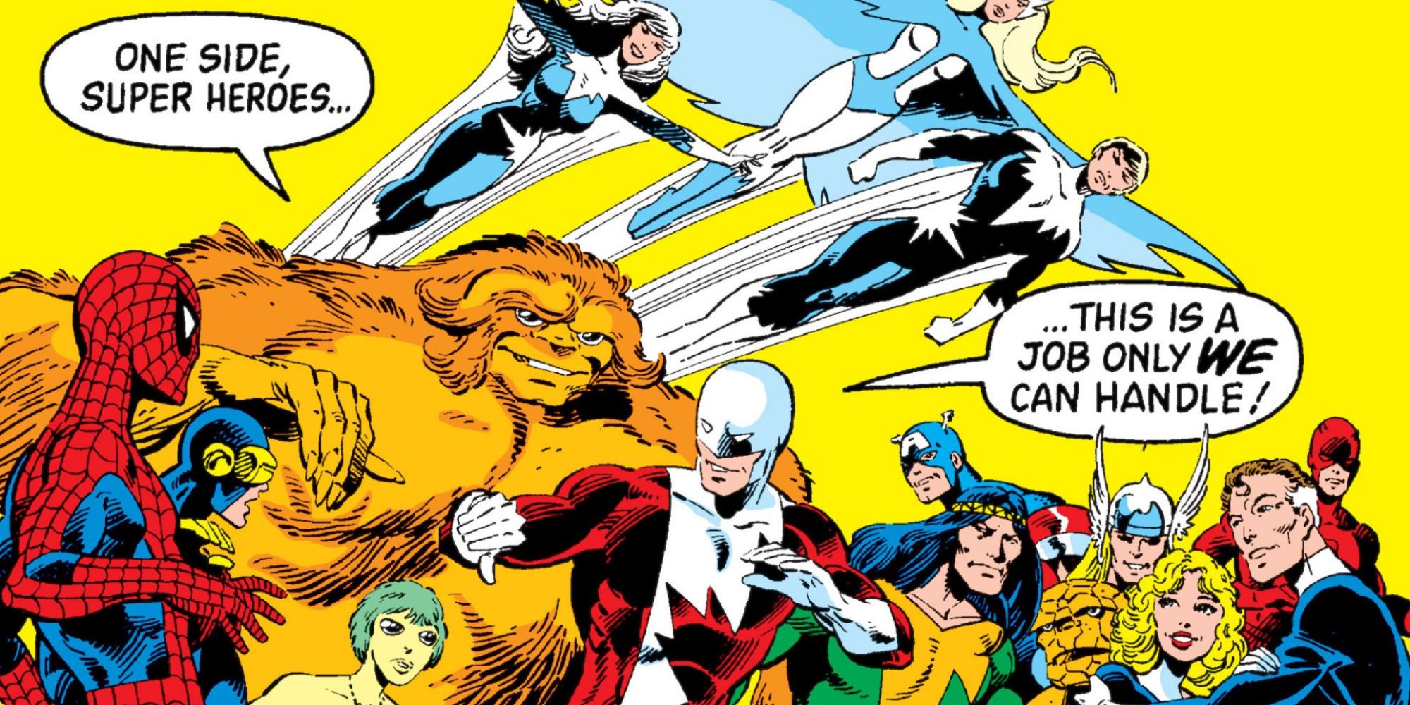 Alpha Flight appears on the cover of Alpha Flight 1.