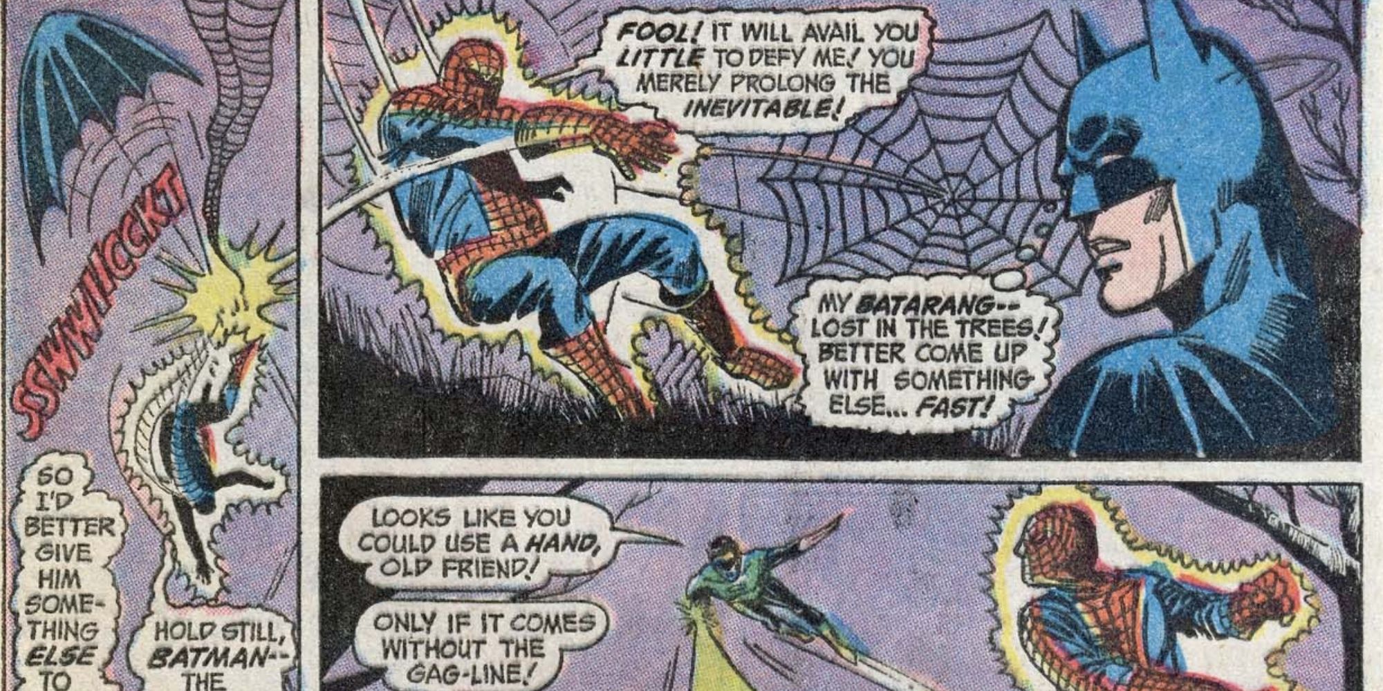 Batman fights a fake Spider-Man in Justice League comics.