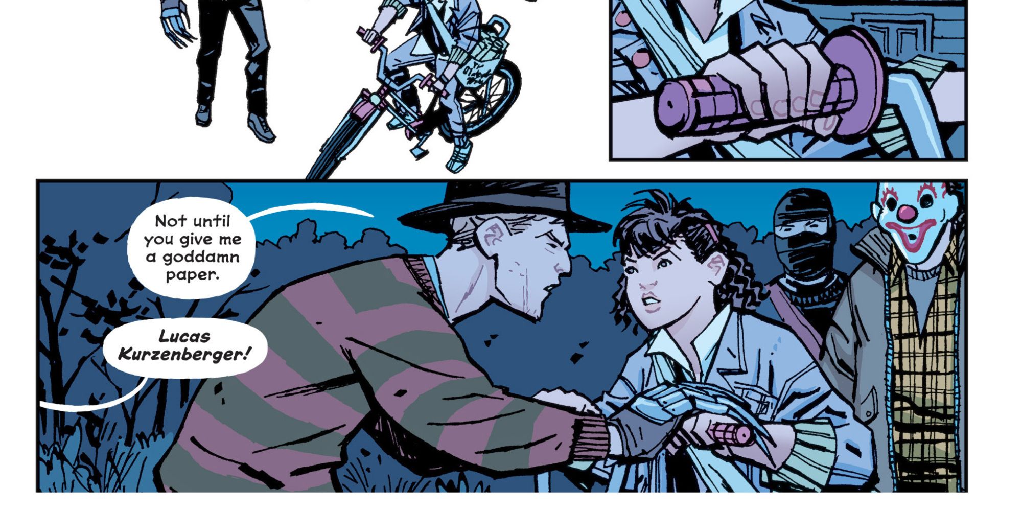 Erin gets accosted in Paper Girls comics.