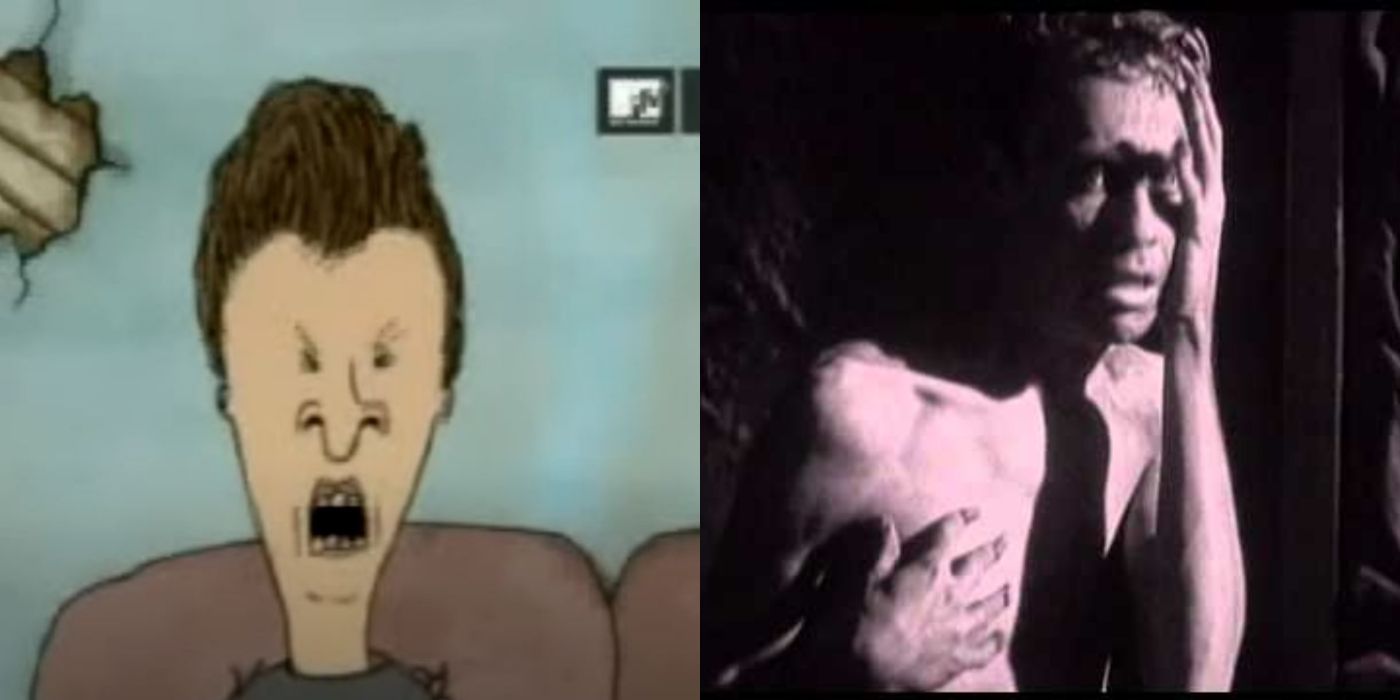 Beavis and Butt-head reacting to a Morbid Angel music video.
