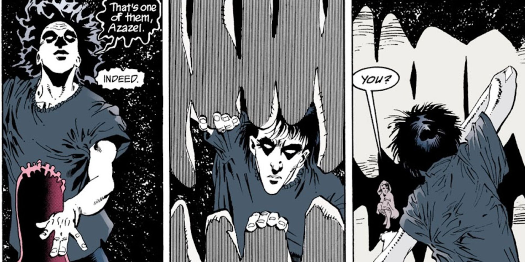 Dream opens giant jaws in Sandman comics.