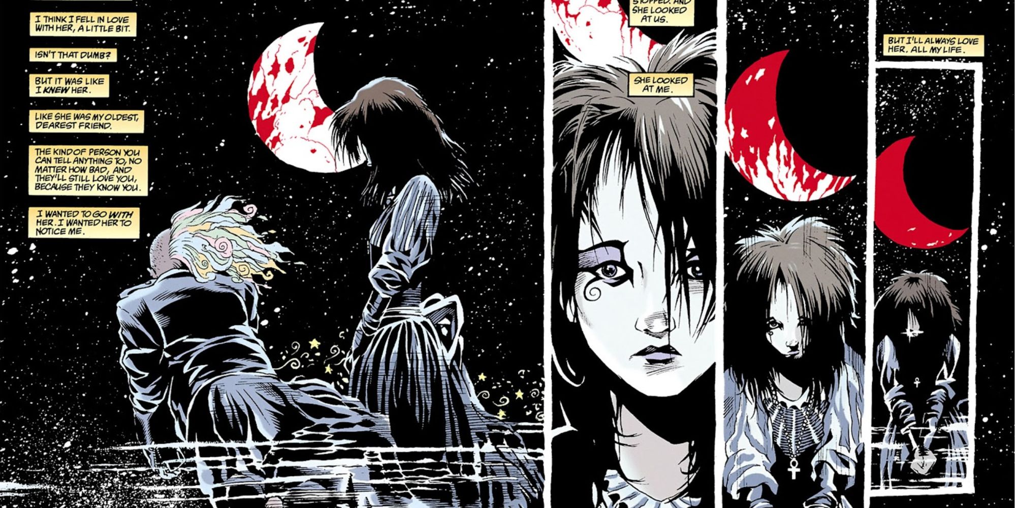 Death looks sad in Sandman comics.