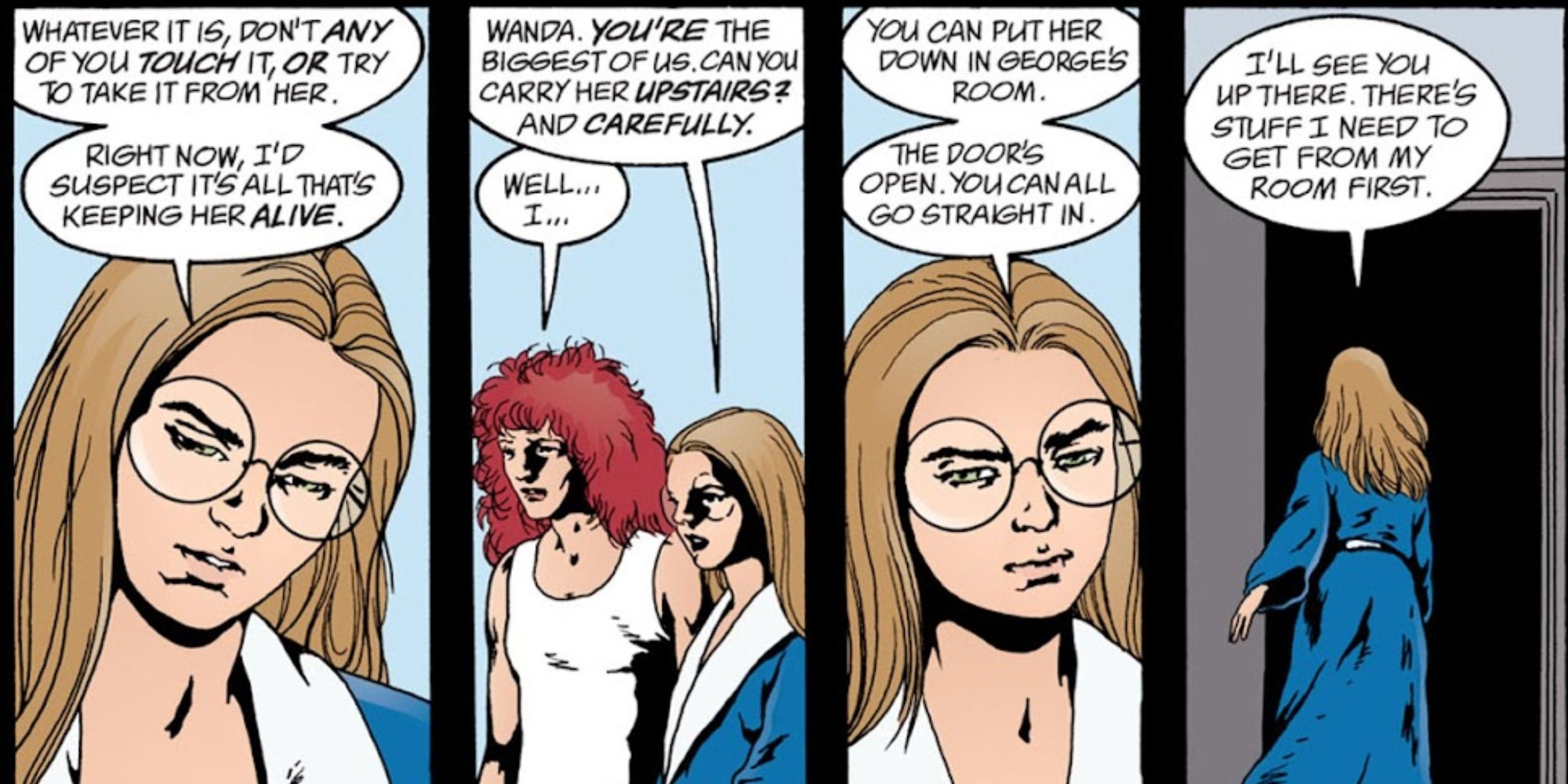 Thessaly talks to Wanda in Sandman comics.