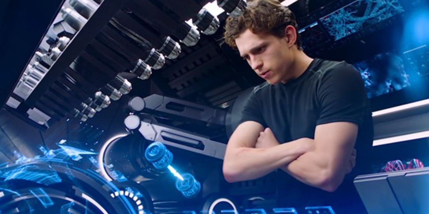 Peter making a new suit in Spider-Man: No Way Home
