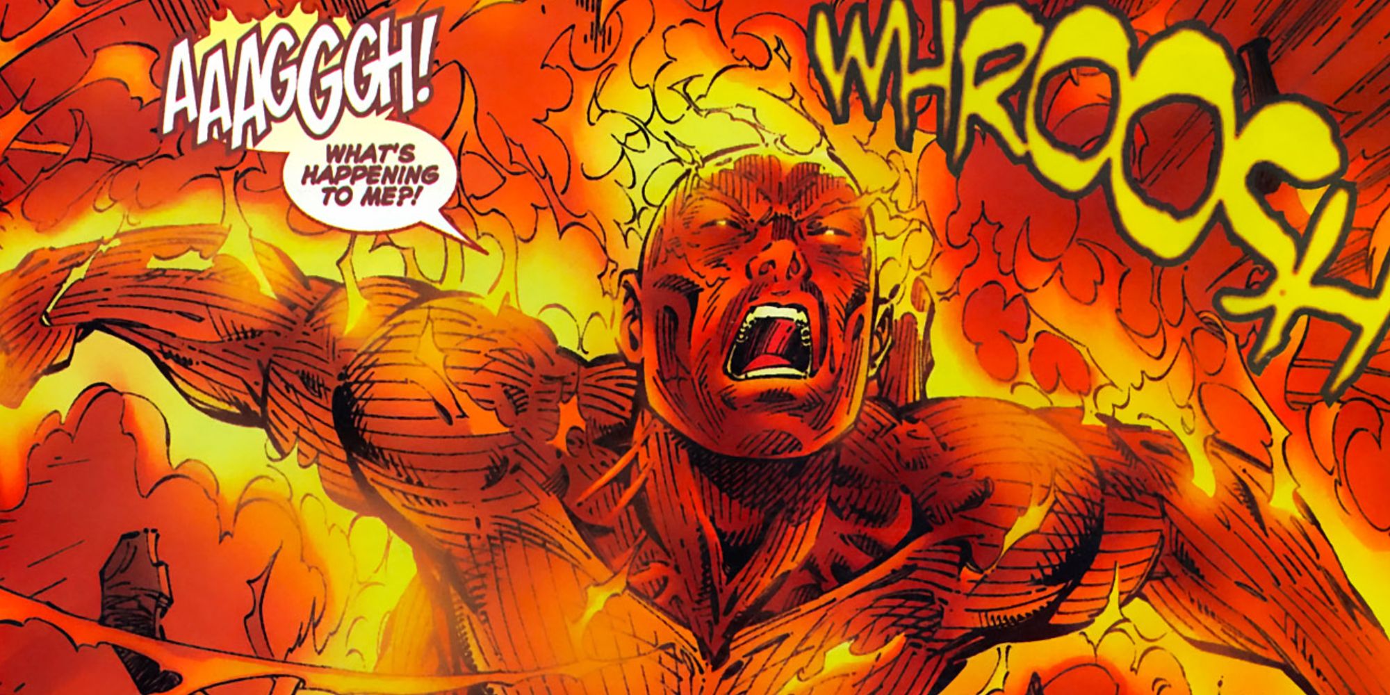 Johnny Storm becomes the Human Torch in Marvel Comics.
