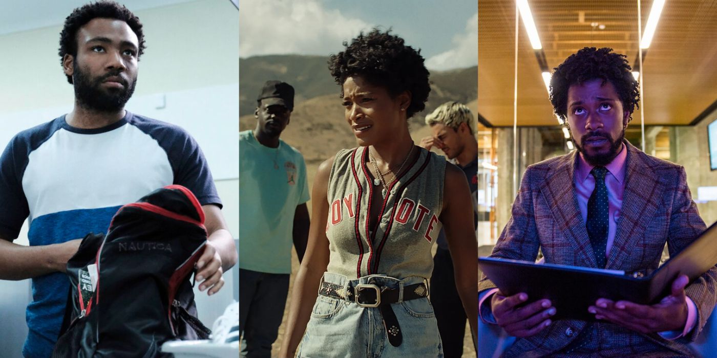 Keke Palmer in Nope, Donald Glover in Atlanta, and Lakeith Stanfield in Sorry to Bother You.jpg