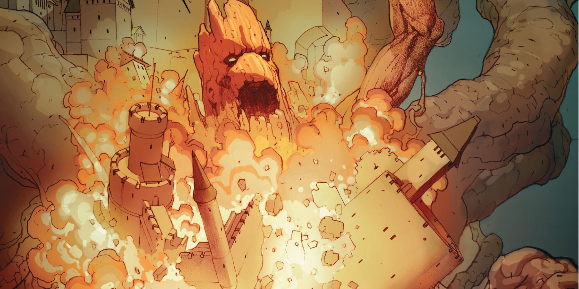 Groot destrói o castelo de Doom em Guerras Secretas.